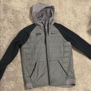 Nike Men's Gray and Black OSU Hooded Jacket